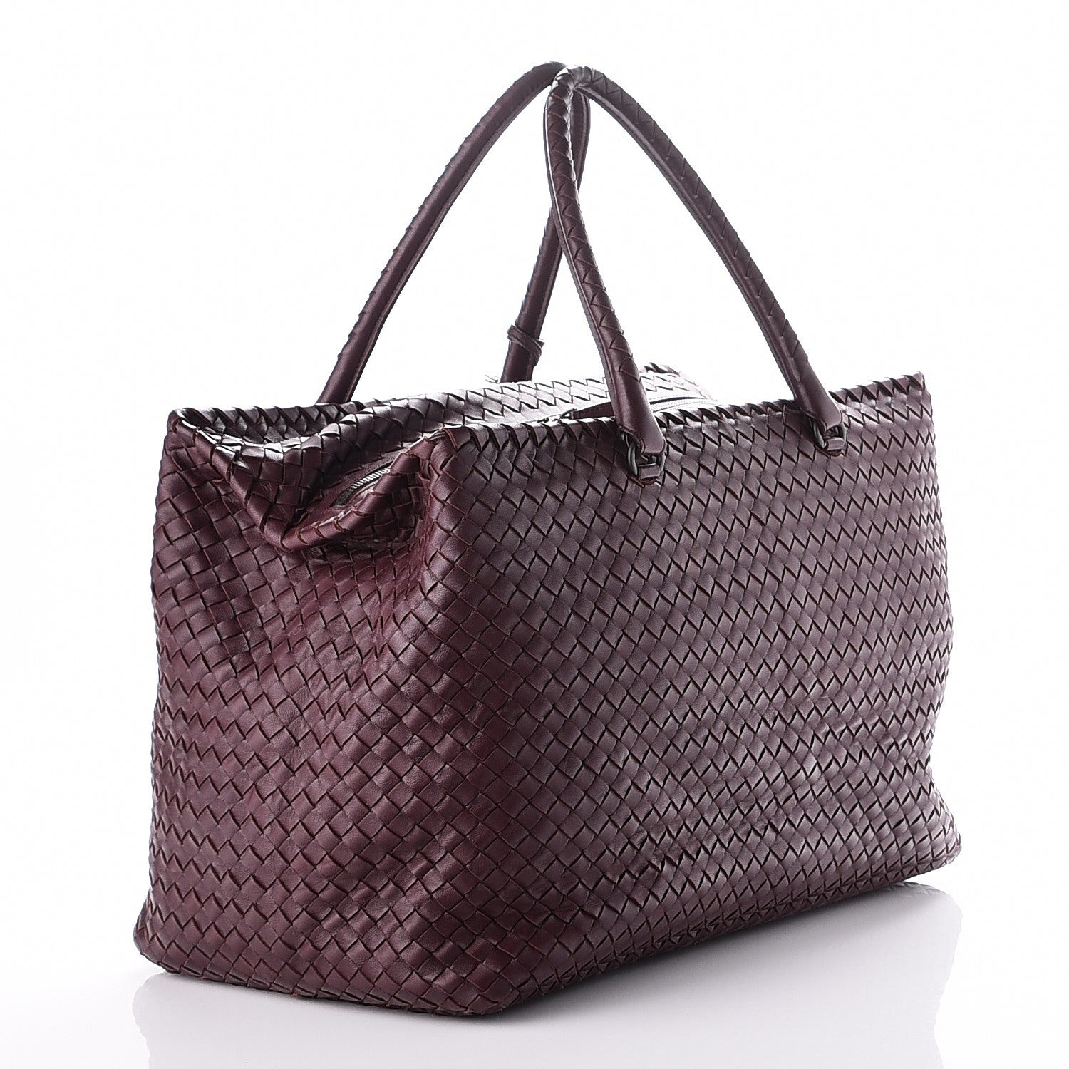 Bottega Veneta Nappa Intrecciato Brick Tote Aubergine 3 of 6