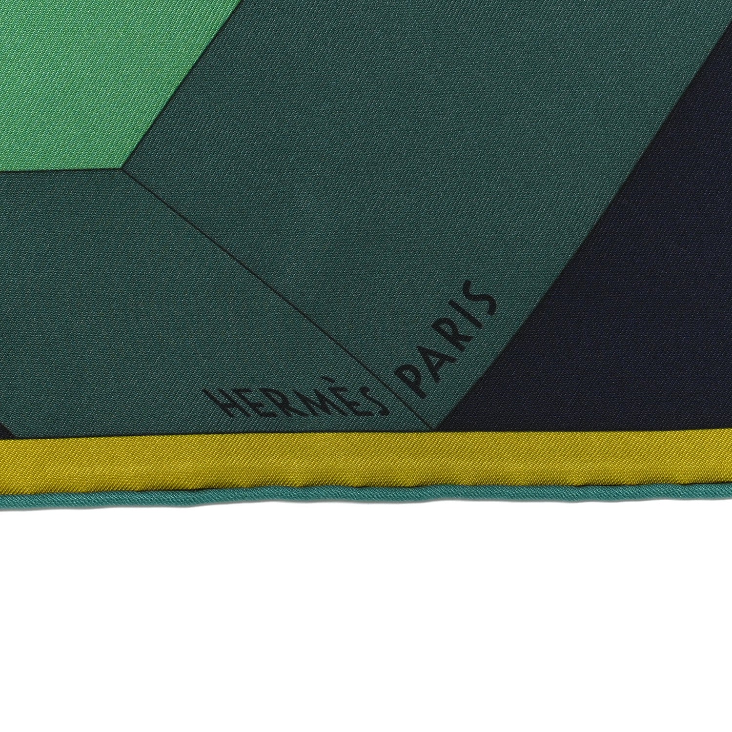 Hermes Silk Perspective Cavaliere 90 Twill Vert Creme Gris 2 of 5