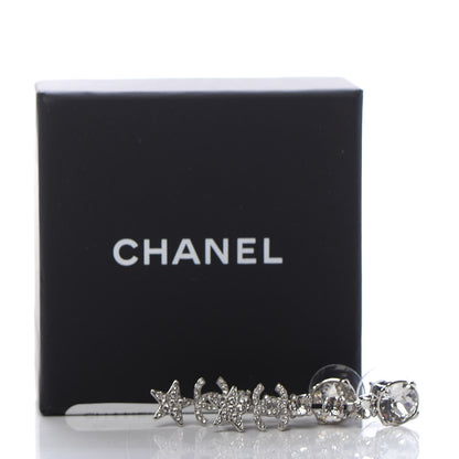 Chanel Crystal Starfall Drop CC Earrings Silver 5 of 5