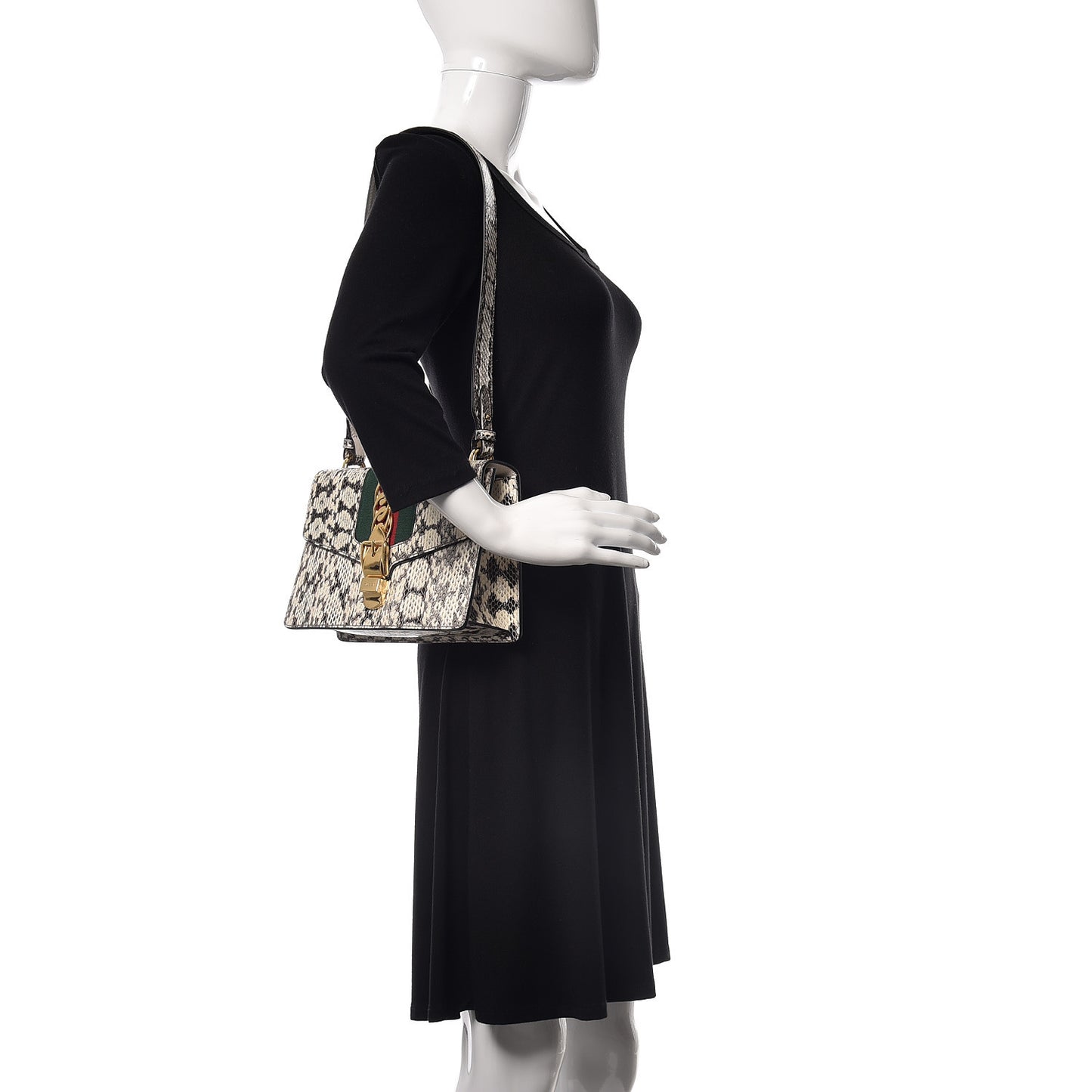 Snakeskin Small Sylvie Shoulder Bag Roccia