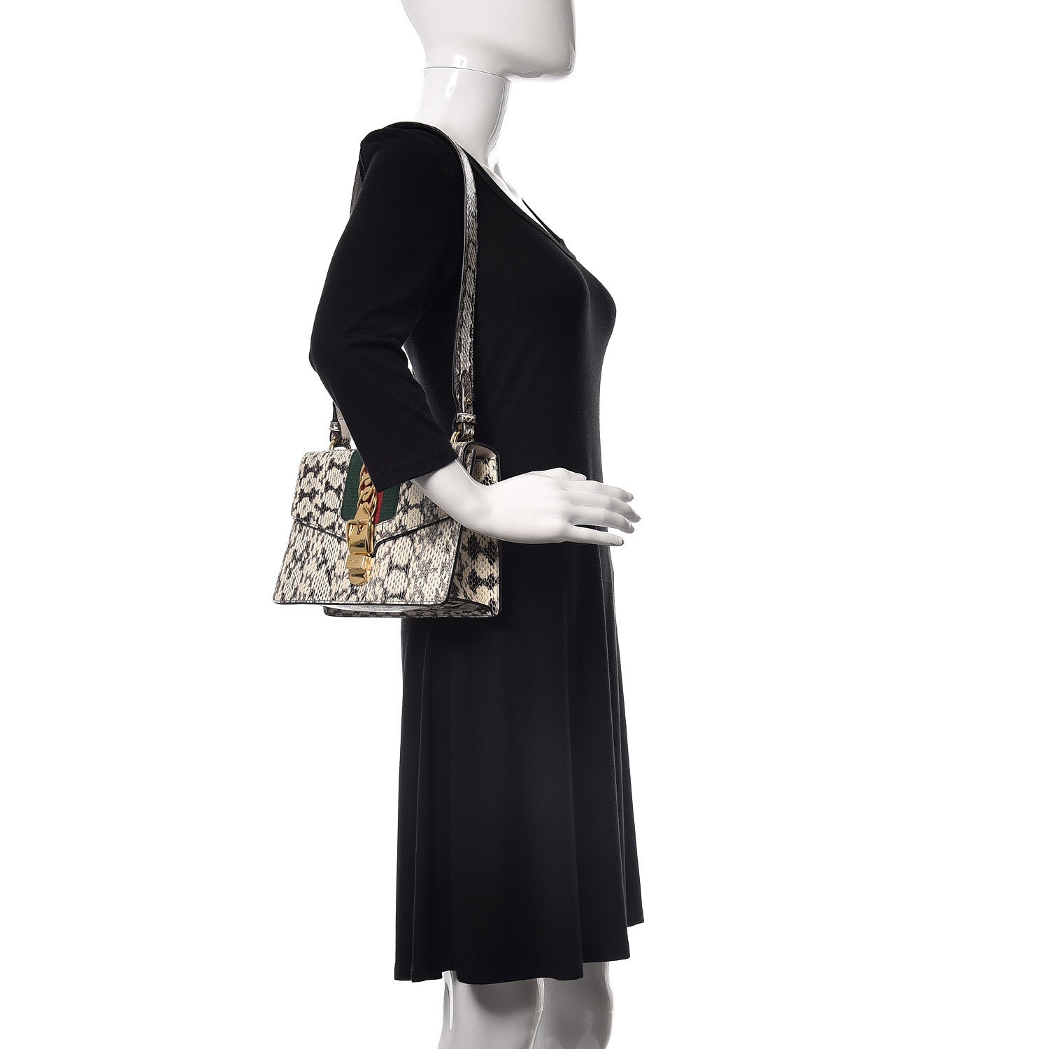 Gucci Snakeskin Small Sylvie Shoulder Bag Roccia 2 of 13