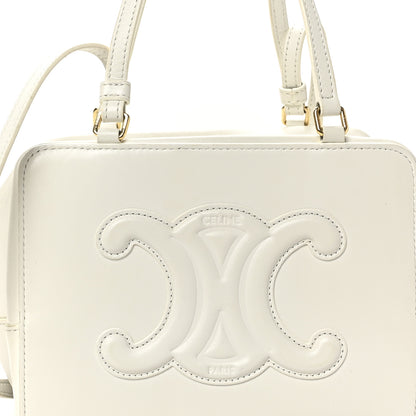 Celine Smooth Calfskin Cuir Triomphe Folded Cube Bag Arctic White 7 of 9