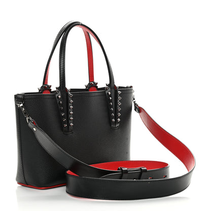 Christian Louboutin Calfskin Spikes Mini East West Cabata Tote Black 3 of 21
