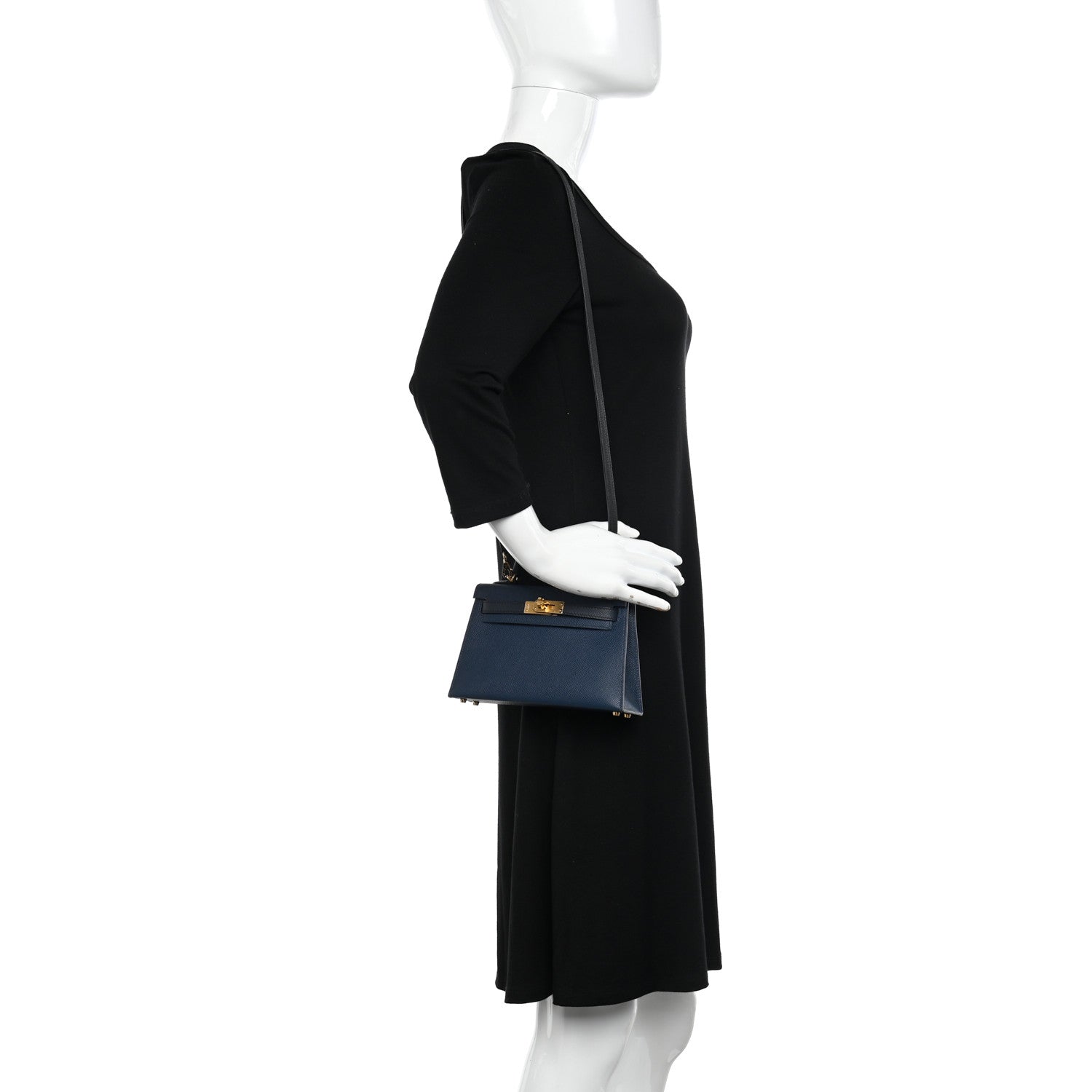 Hermes Epsom Mini Kelly Sellier 20 Bleu De Prusse Bleu Nuit 3 of 10
