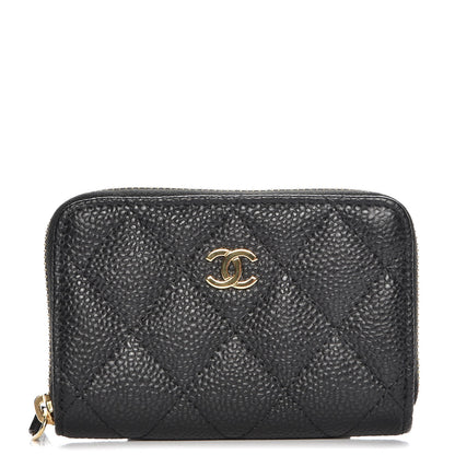 Chanel Caviar Quilted Zip Coin Purse Black 1 of 8