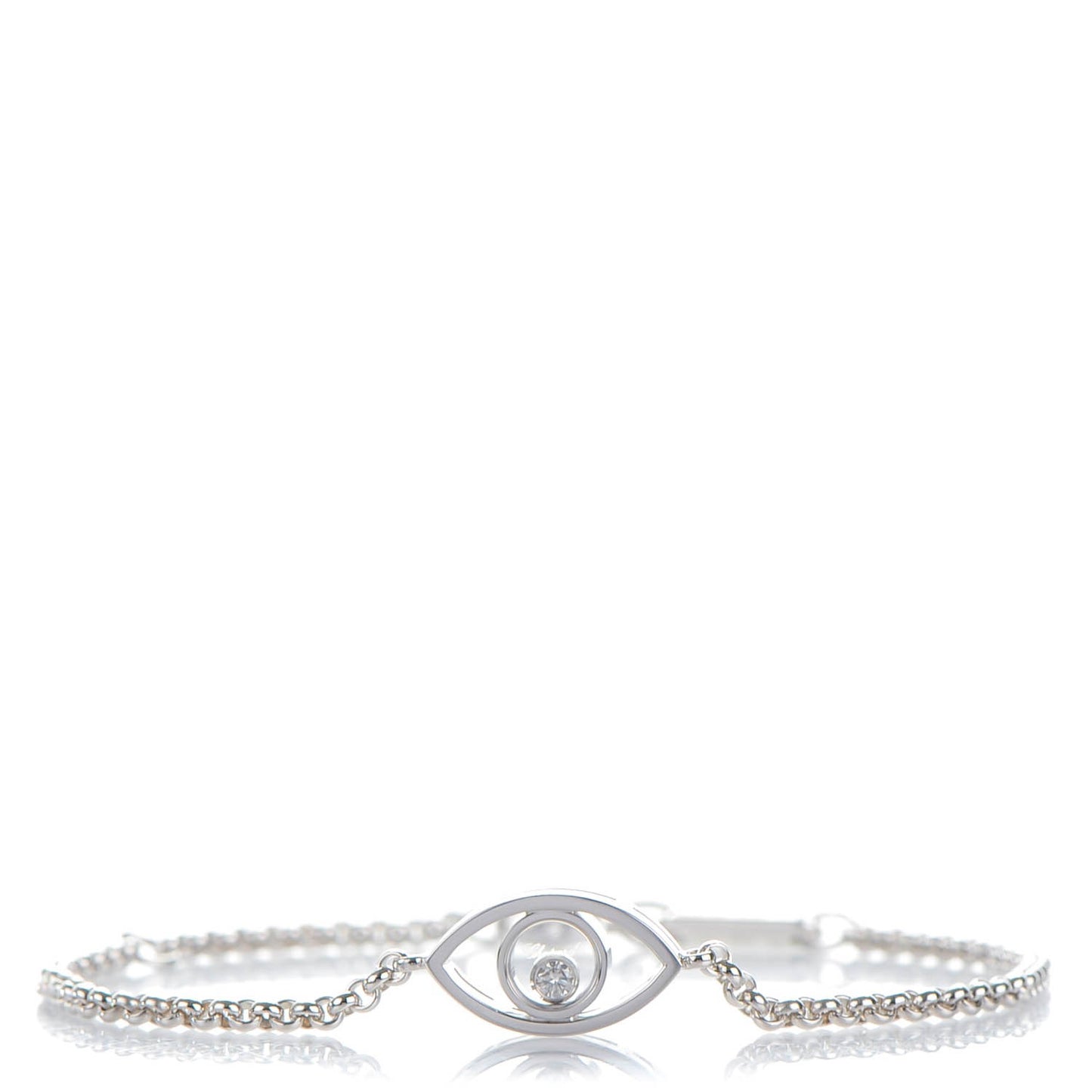 18K White Gold Diamond Good Luck Charms Eye Bracelet