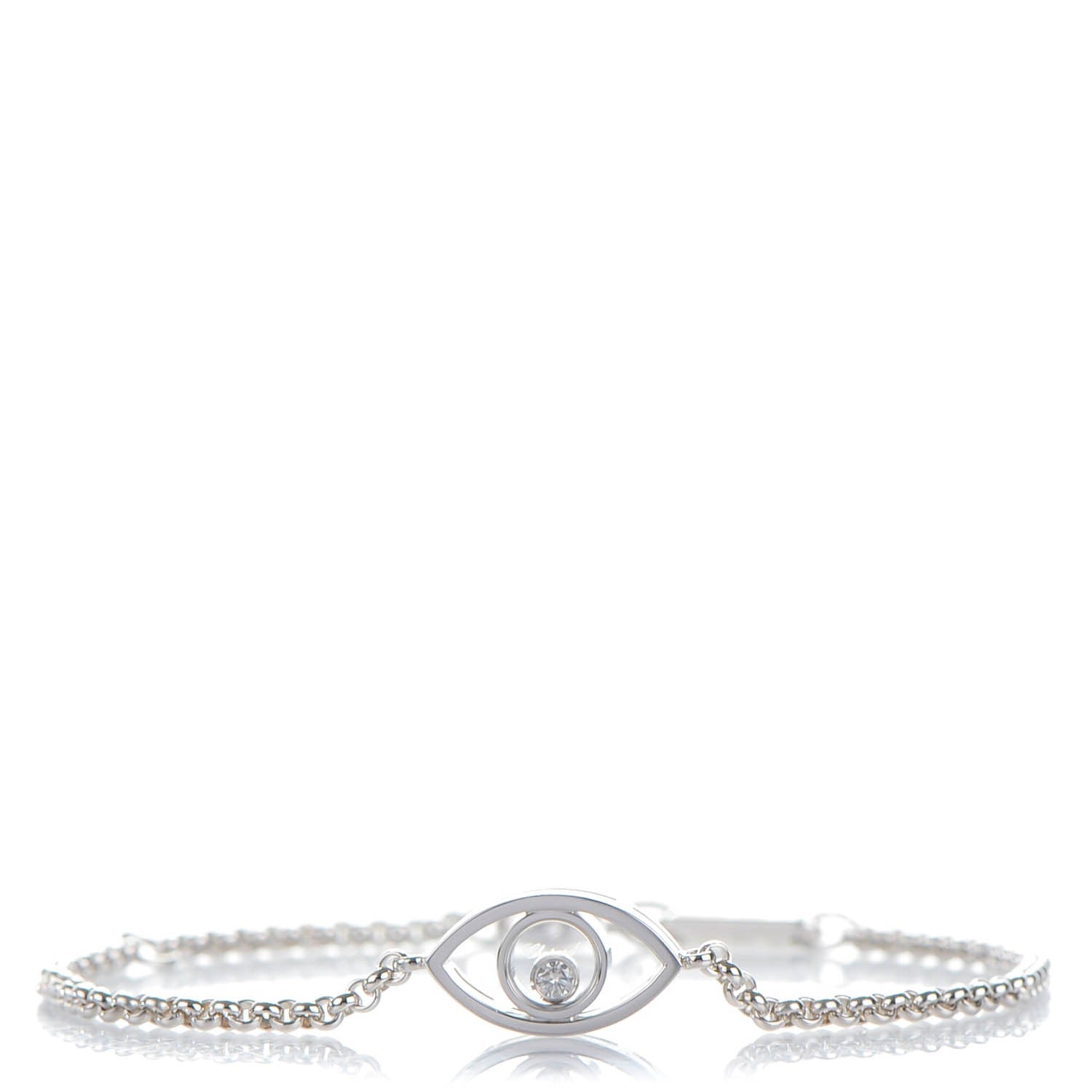 Chopard 18K White Gold Diamond Good Luck Charms Eye Bracelet 1 of 5