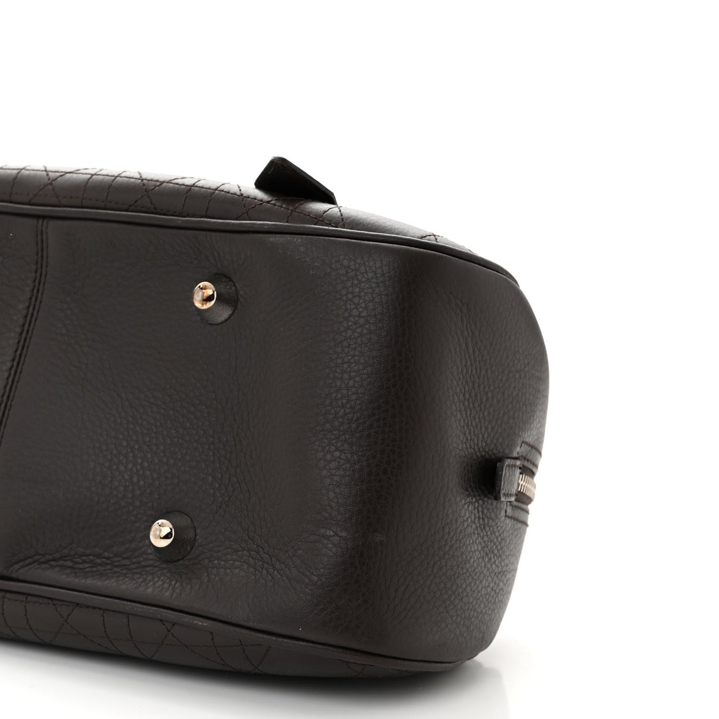 Deerskin Cannage Stitched Boston Dark Brown