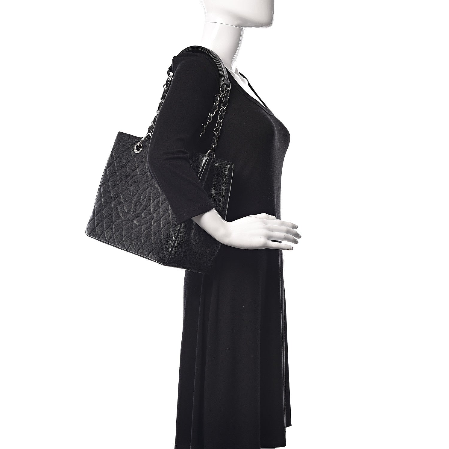 Chanel Caviar Quilted Grand Shopping Tote GST Black 2 of 15