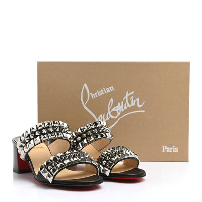 Christian Louboutin Calfskin Studded Tina Goes Mad 55 Slide Sandals 35.5 Black 9 of 9