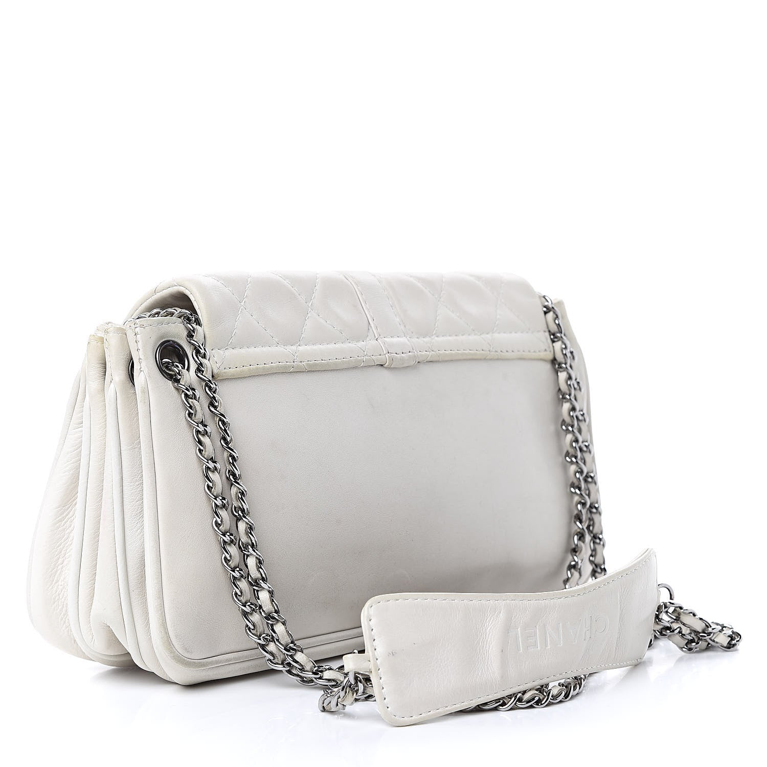 Chanel Lambskin Quilted Accordion Mademoiselle Flap White 3 of 17