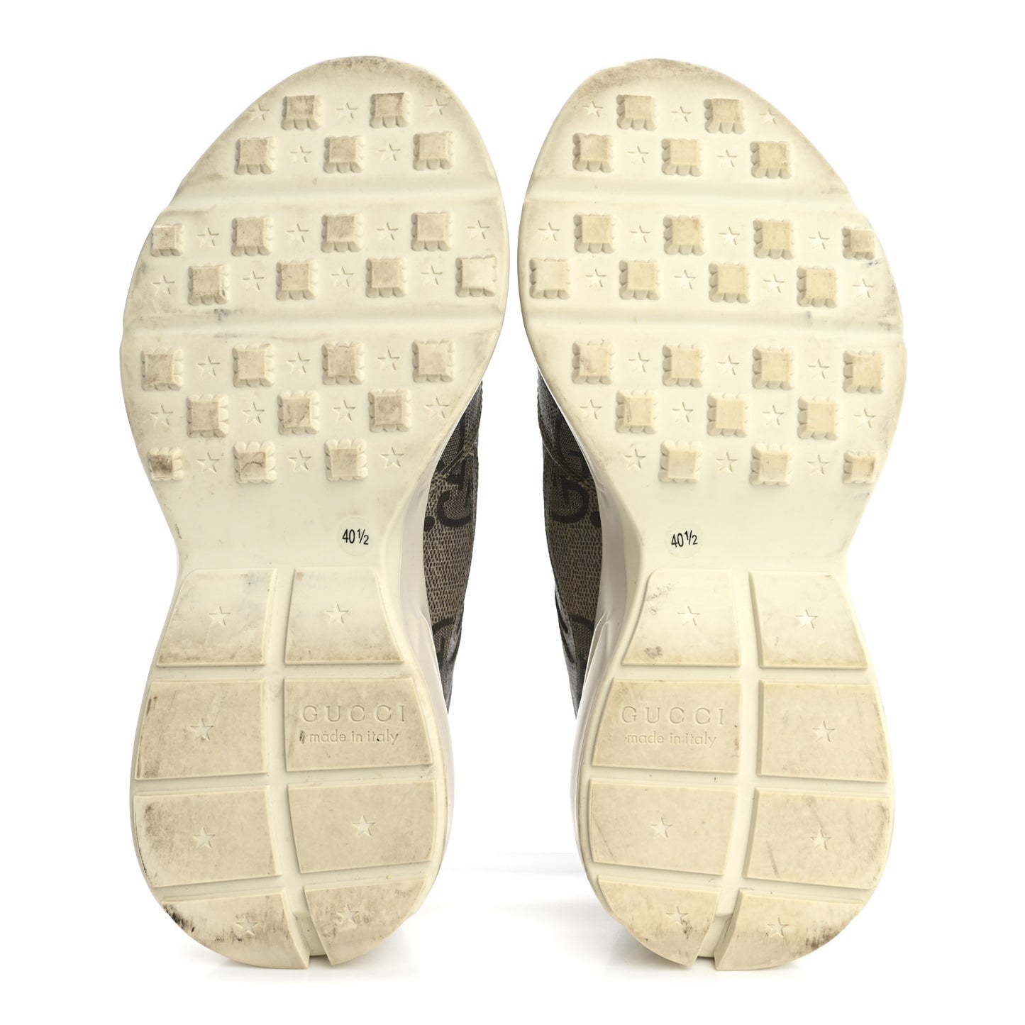 Maxi GG Supreme Monogram Gucci 100 Womens Rhyton Sneakers 40.5 Beige Ebony