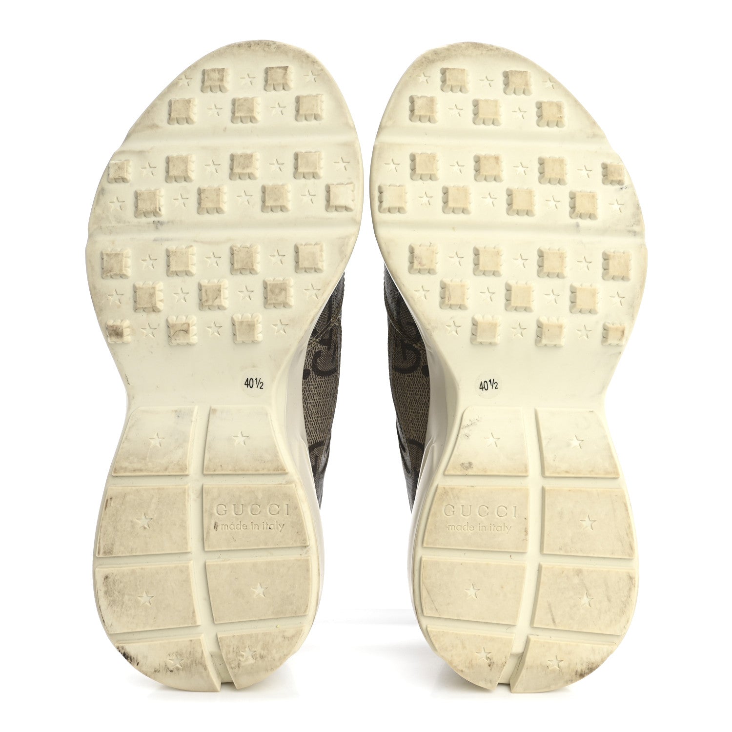 Gucci Maxi GG Supreme Monogram Gucci 100 Womens Rhyton Sneakers 40.5 Beige Ebony 6 of 15