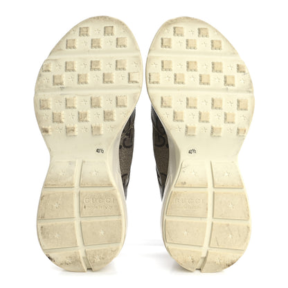 Gucci Maxi GG Supreme Monogram Gucci 100 Womens Rhyton Sneakers 40.5 Beige Ebony 6 of 15
