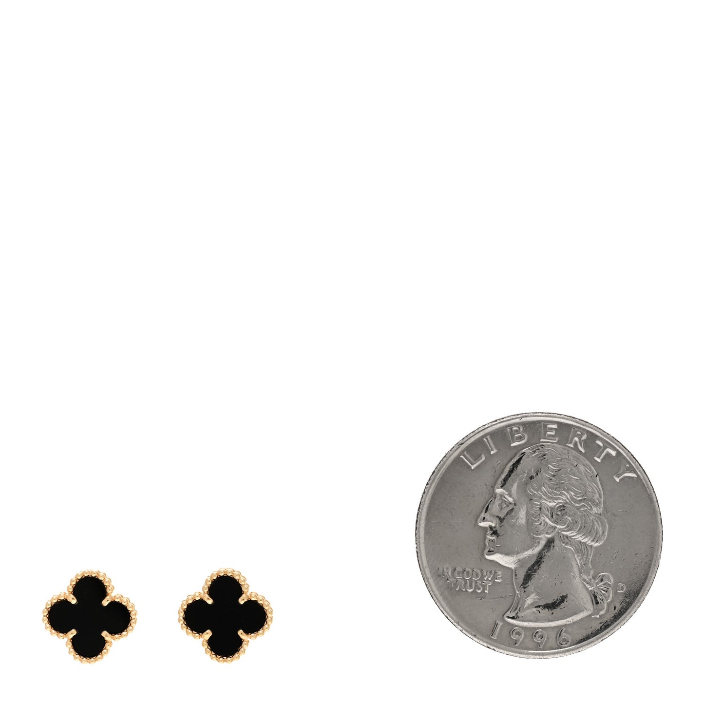 VAN CLEEF & ARPELS 18K Yellow Gold Black Onyx Sweet Alhambra Earrings