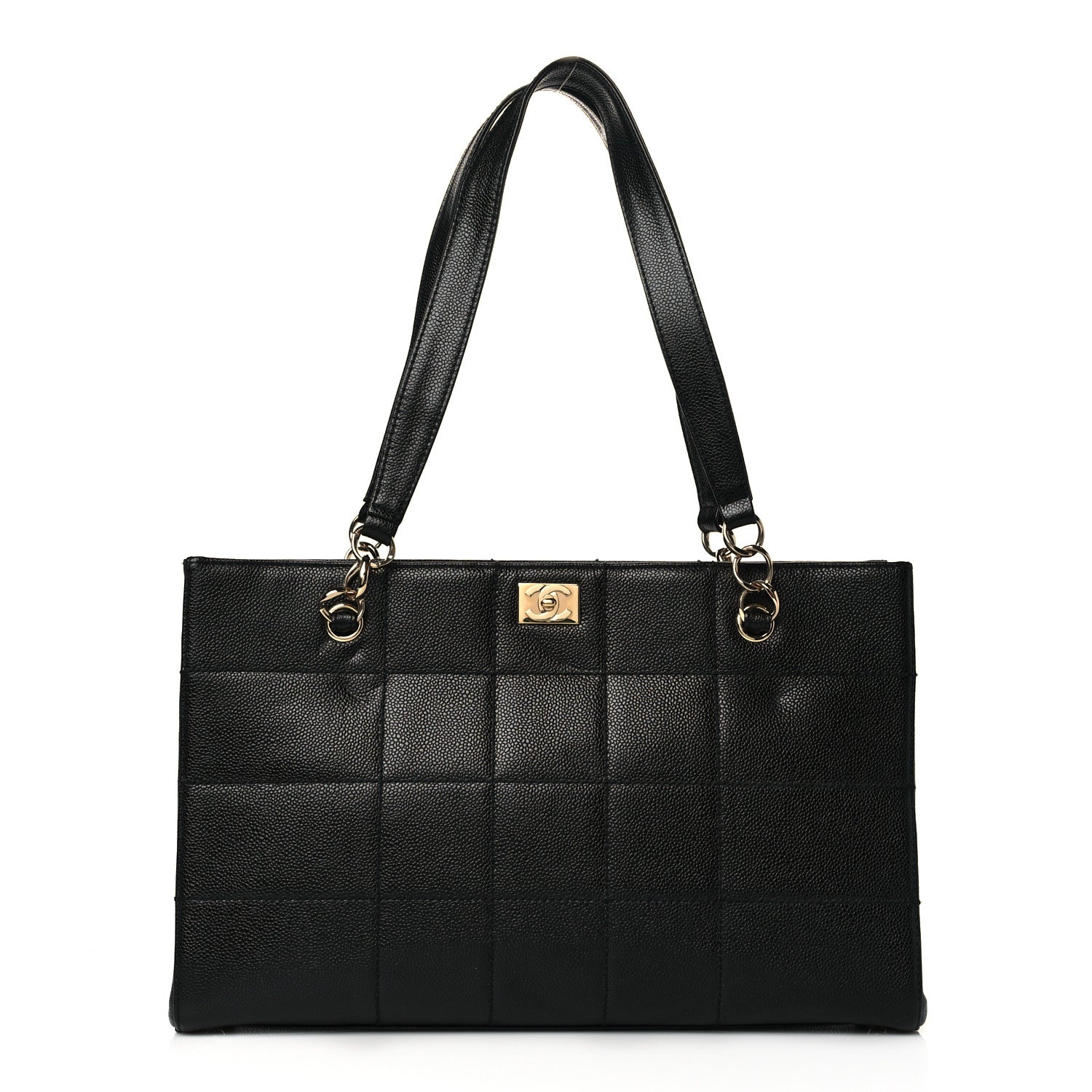Chanel Caviar Chocolate Bar Quilted Shoulder Bag Black 3 of 11