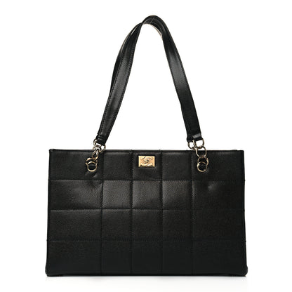 Chanel Caviar Chocolate Bar Quilted Shoulder Bag Black 3 of 11