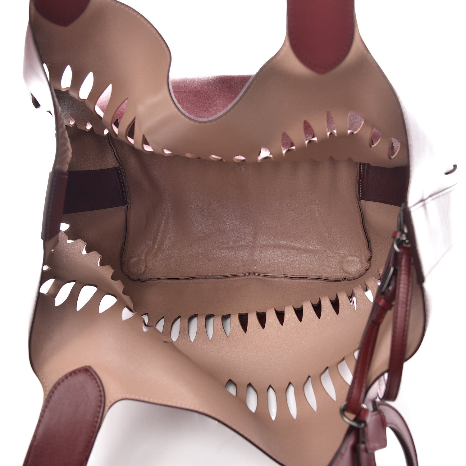 Alaia Calfskin Oval Laser Cut Out Tote Pourpre 6 of 9
