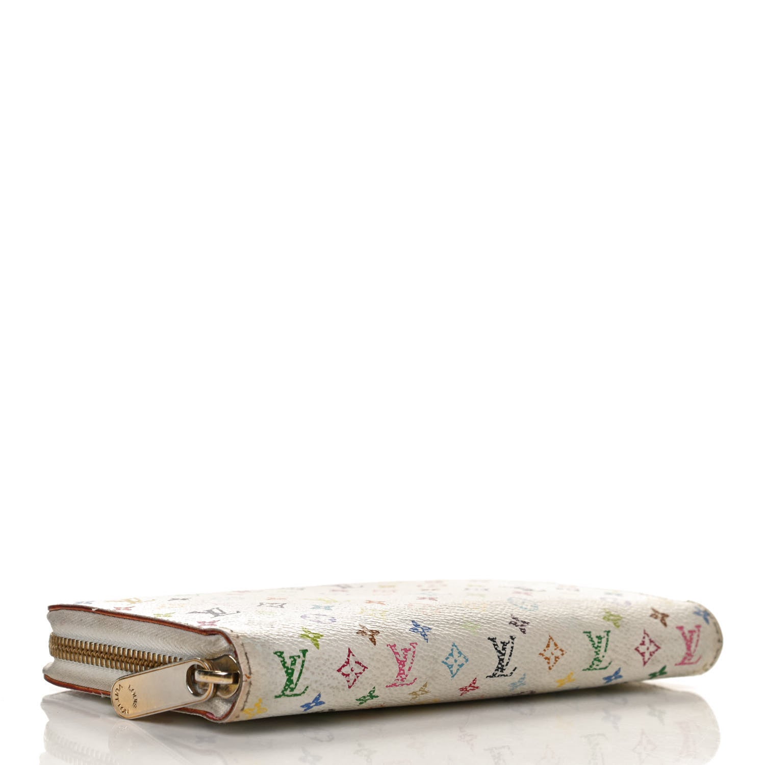 Louis Vuitton Monogram Multicolor Zippy Wallet White Litchi 4 of 9