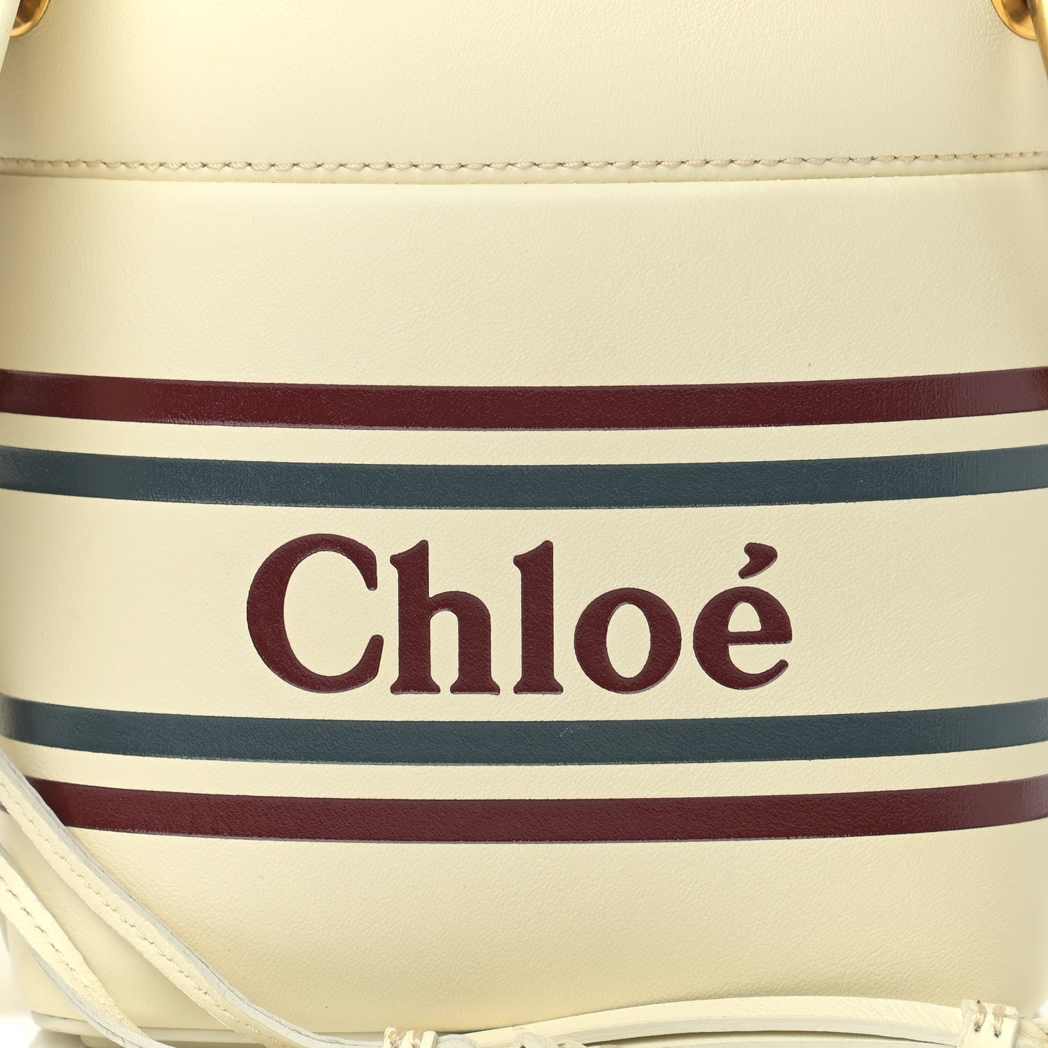 Chloe Smooth Calfskin Logo Mini Roy Bucket Bag Natural White 7 of 10