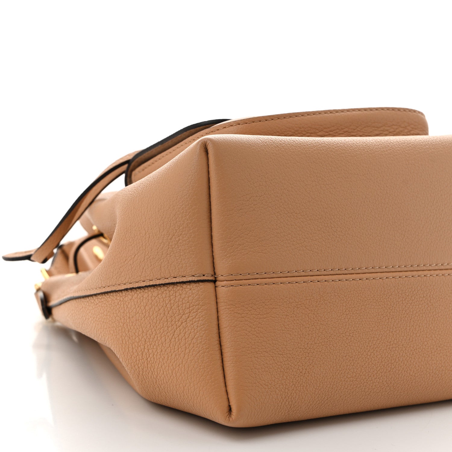 Louis Vuitton Calfskin Lockme Bucket MM Arizona Beige 9 of 10