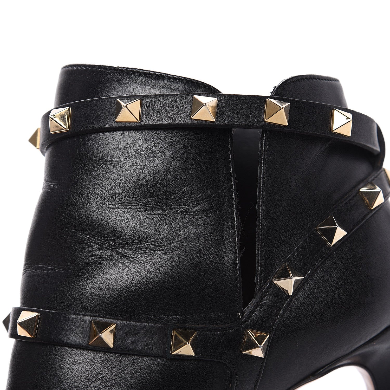 Valentino Garavani Calfskin Rockstud Double Buckle 100mm Ankle Boots 36 Black 10 of 15