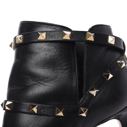 Valentino Garavani Calfskin Rockstud Double Buckle 100mm Ankle Boots 36 Black 10 of 15