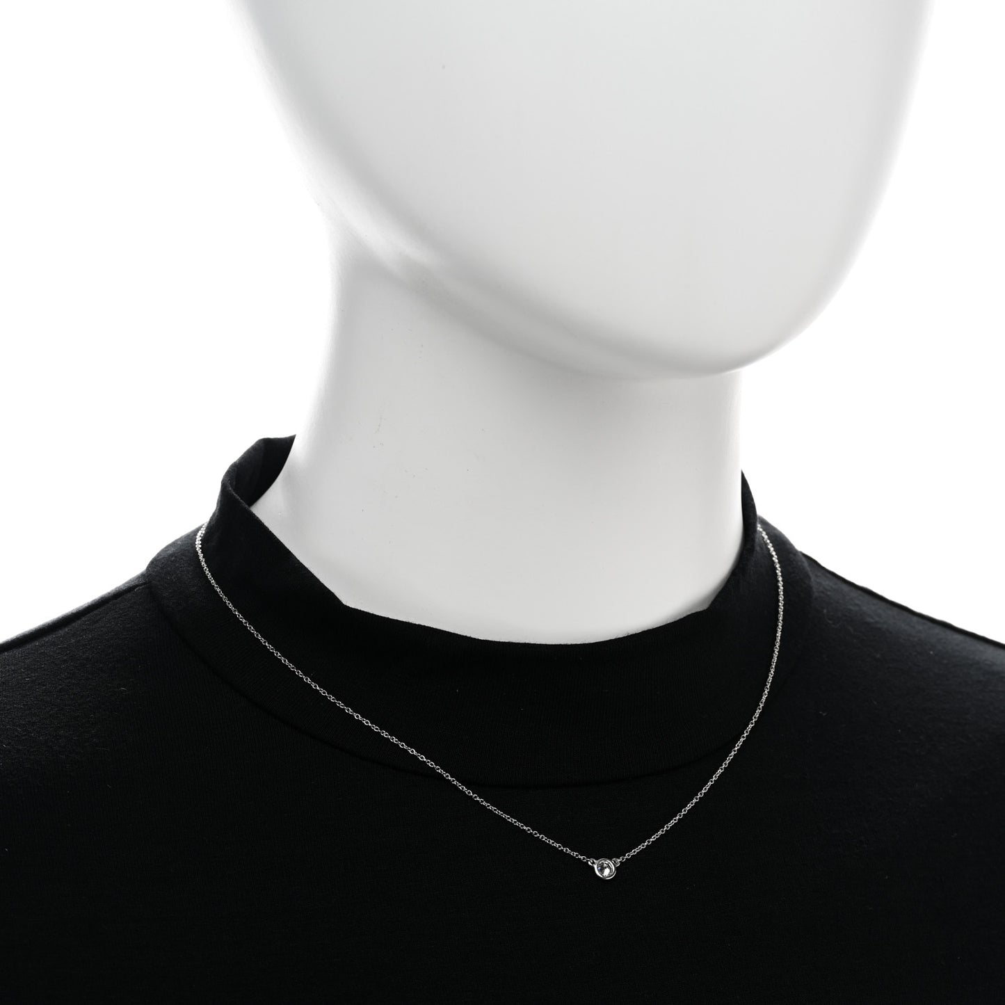 Platinum Diamond .17ct Elsa Peretti Diamonds By The Yard Pendant Necklace