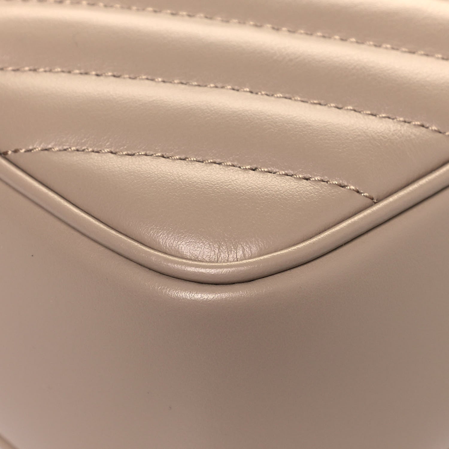 Saint Laurent Calfskin Matelasse Monogram Lou Camera Bag Dark Beige 6 of 11
