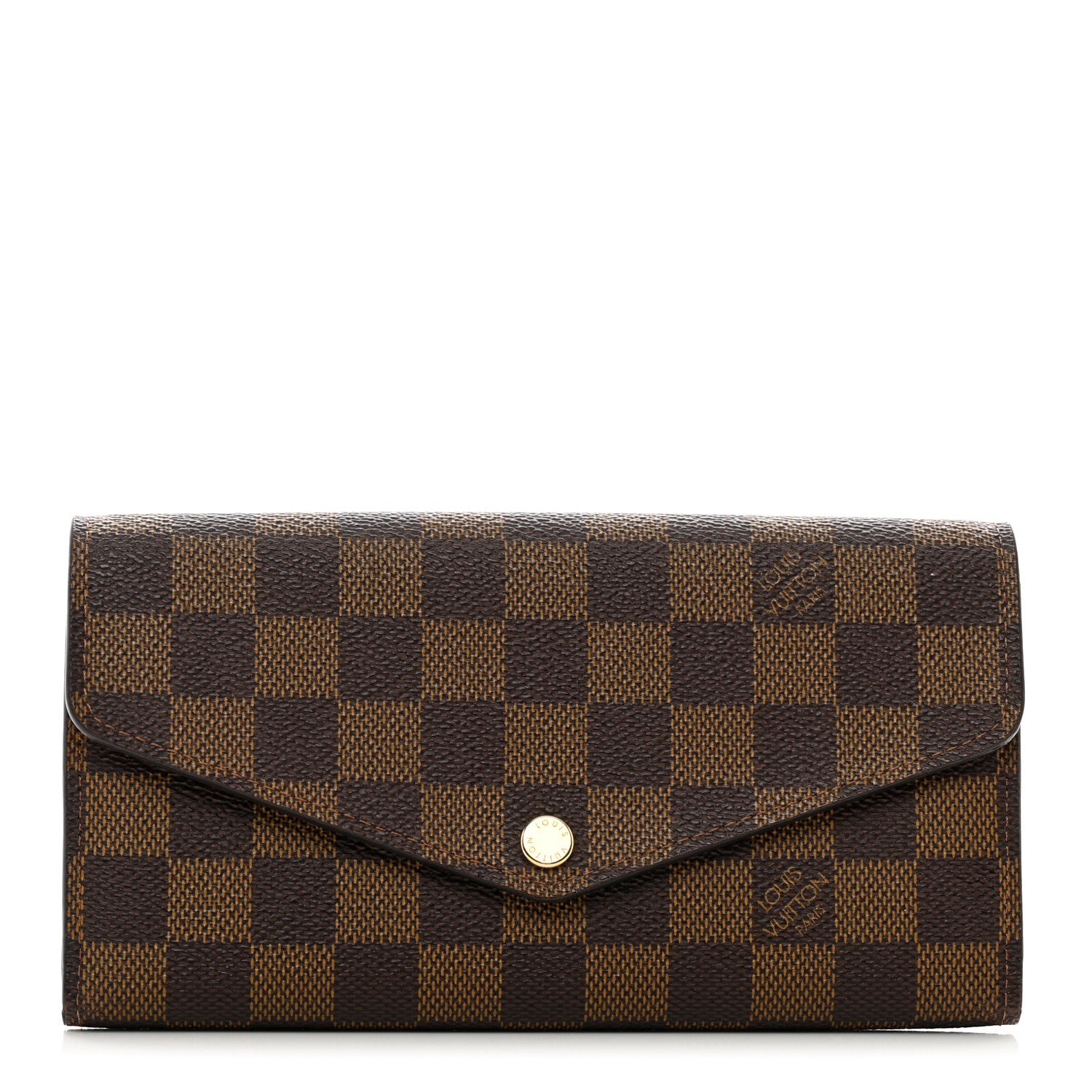 Louis Vuitton Damier Ebene Sarah Wallet NM Rose Ballerine 1 of 9