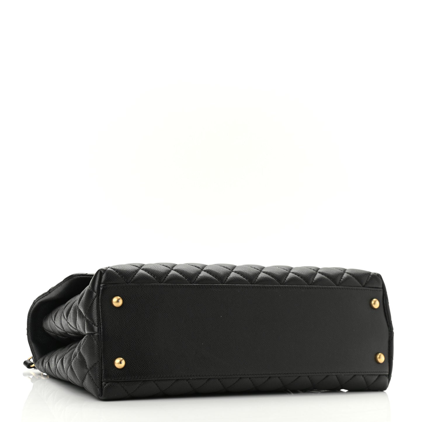 Caviar Lizard Quilted Medium Coco Handle Flap Black