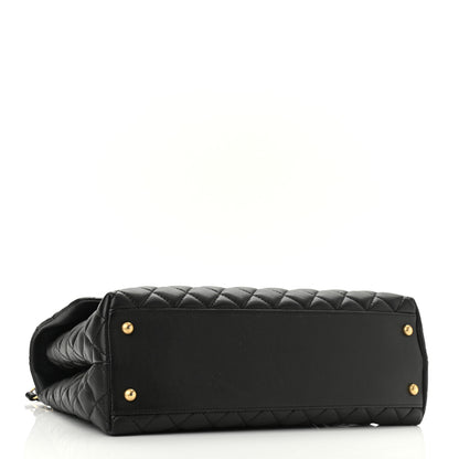 Chanel Caviar Lizard Quilted Medium Coco Handle Flap Black 4 of 10