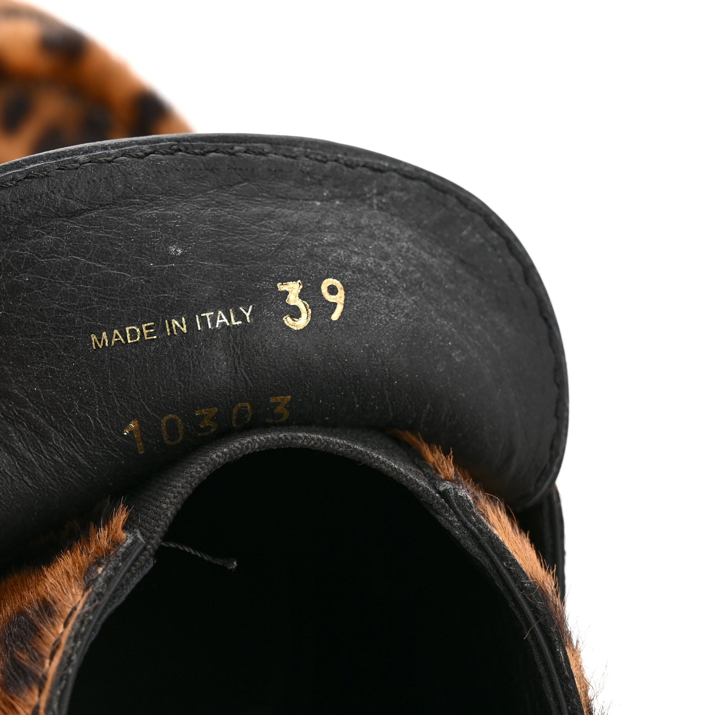 Calf Hair Metal Triangle Logo Double Chocolate Loafers 39 Honey