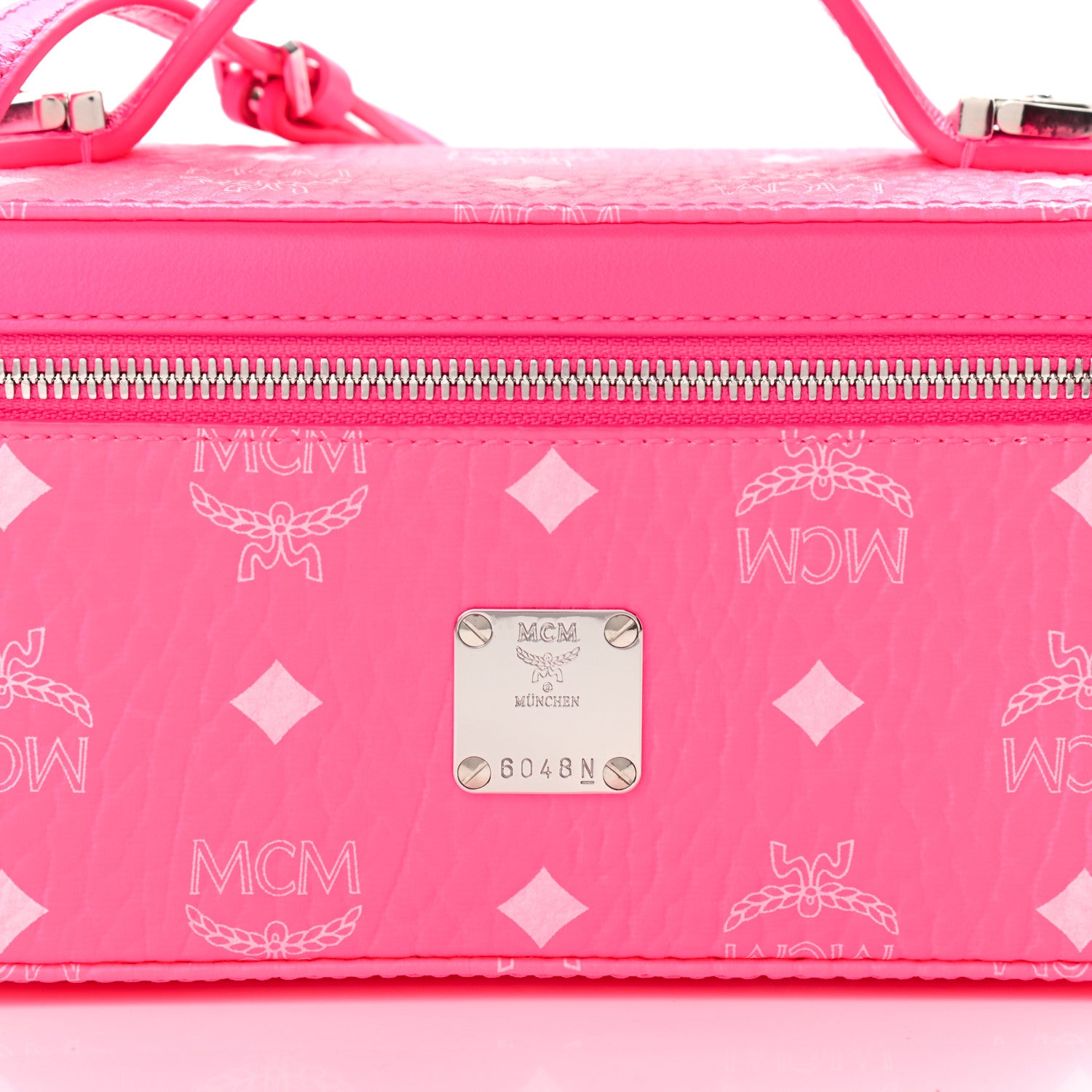MCM Visetos Vanity Case Neon Pink 7 of 9