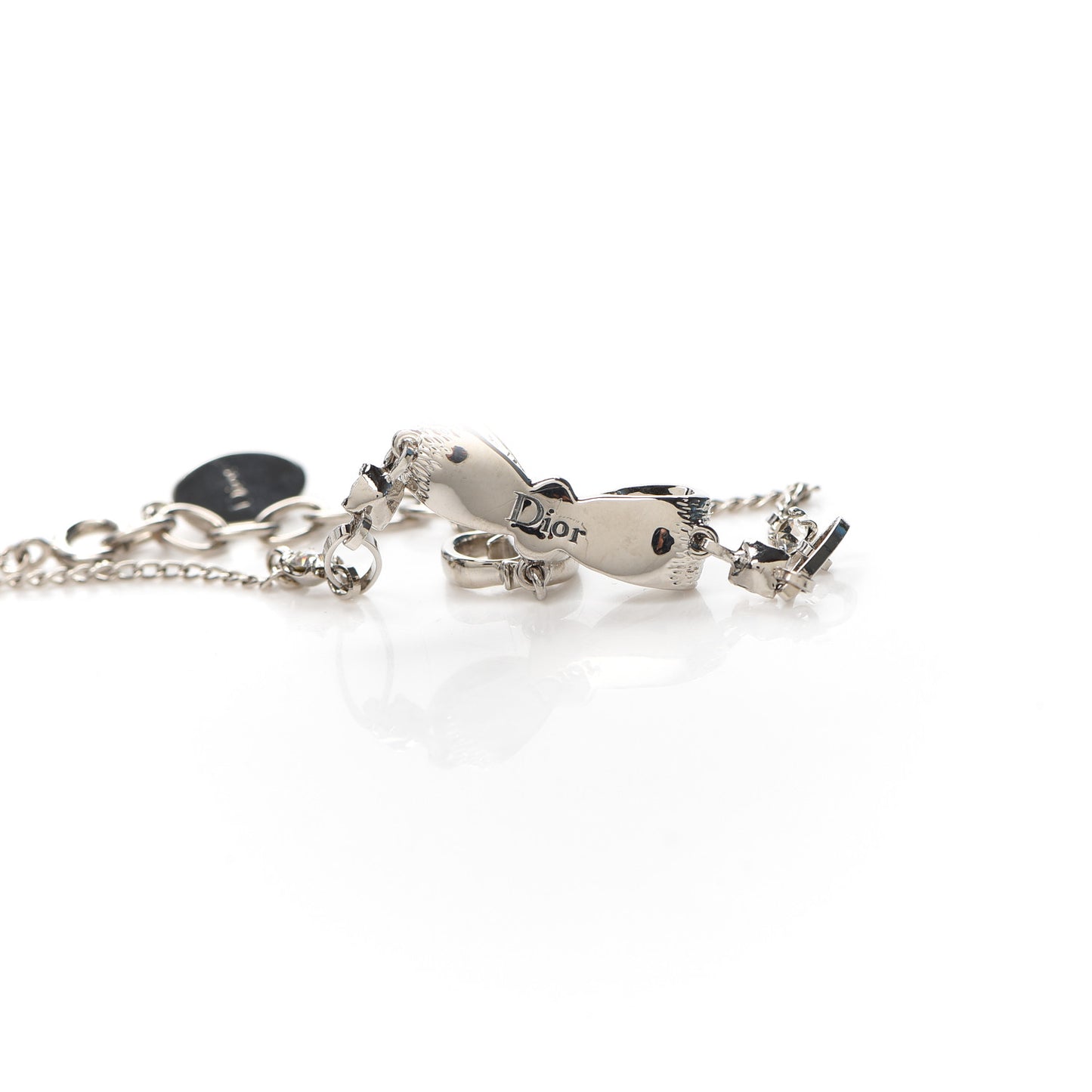 Crystal Bow CD Bracelet Silver