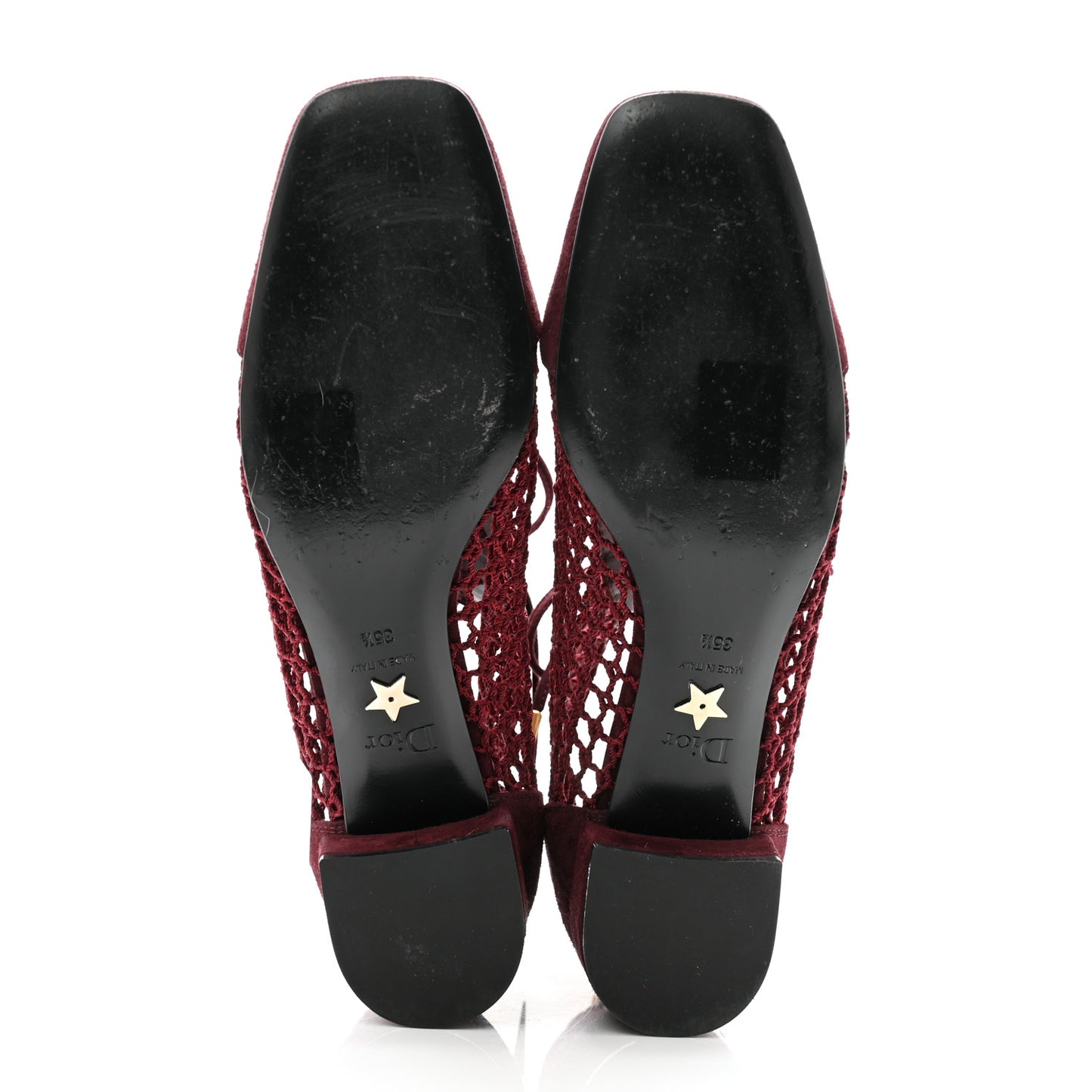 Suede Resille Naughtily-D 30mm Ankle Boots 35.5 Rouge Noir