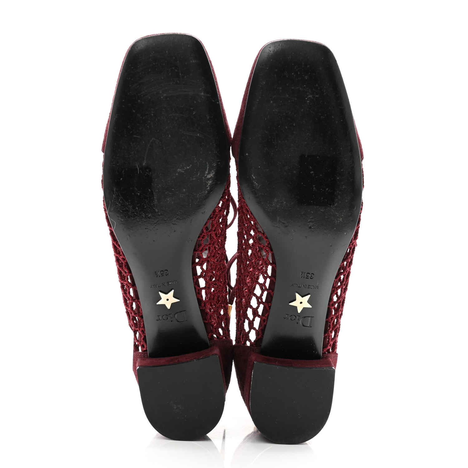 Christian Dior Suede Resille Naughtily-D 30mm Ankle Boots 35.5 Rouge Noir 5 of 9