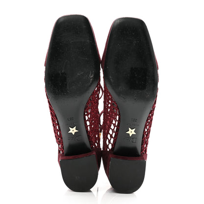 Christian Dior Suede Resille Naughtily-D 30mm Ankle Boots 35.5 Rouge Noir 5 of 9