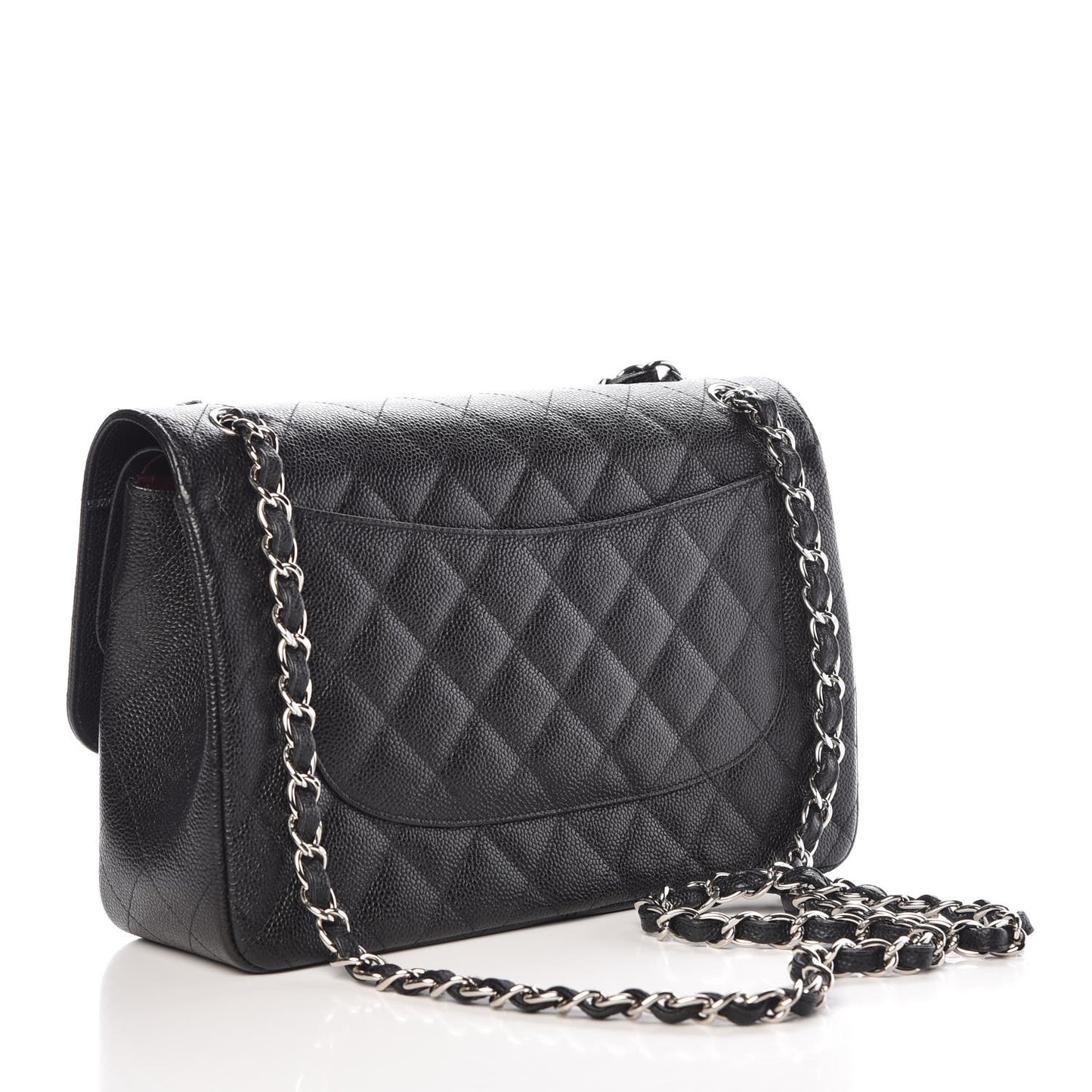 Caviar Quilted Jumbo Double Flap Black