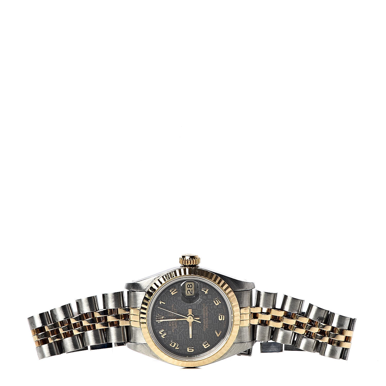 Rolex Stainless Steel 18K Yellow Gold 26mm Oyster Perpetual Datejust Watch Black Jubilee 69173 3 of 7