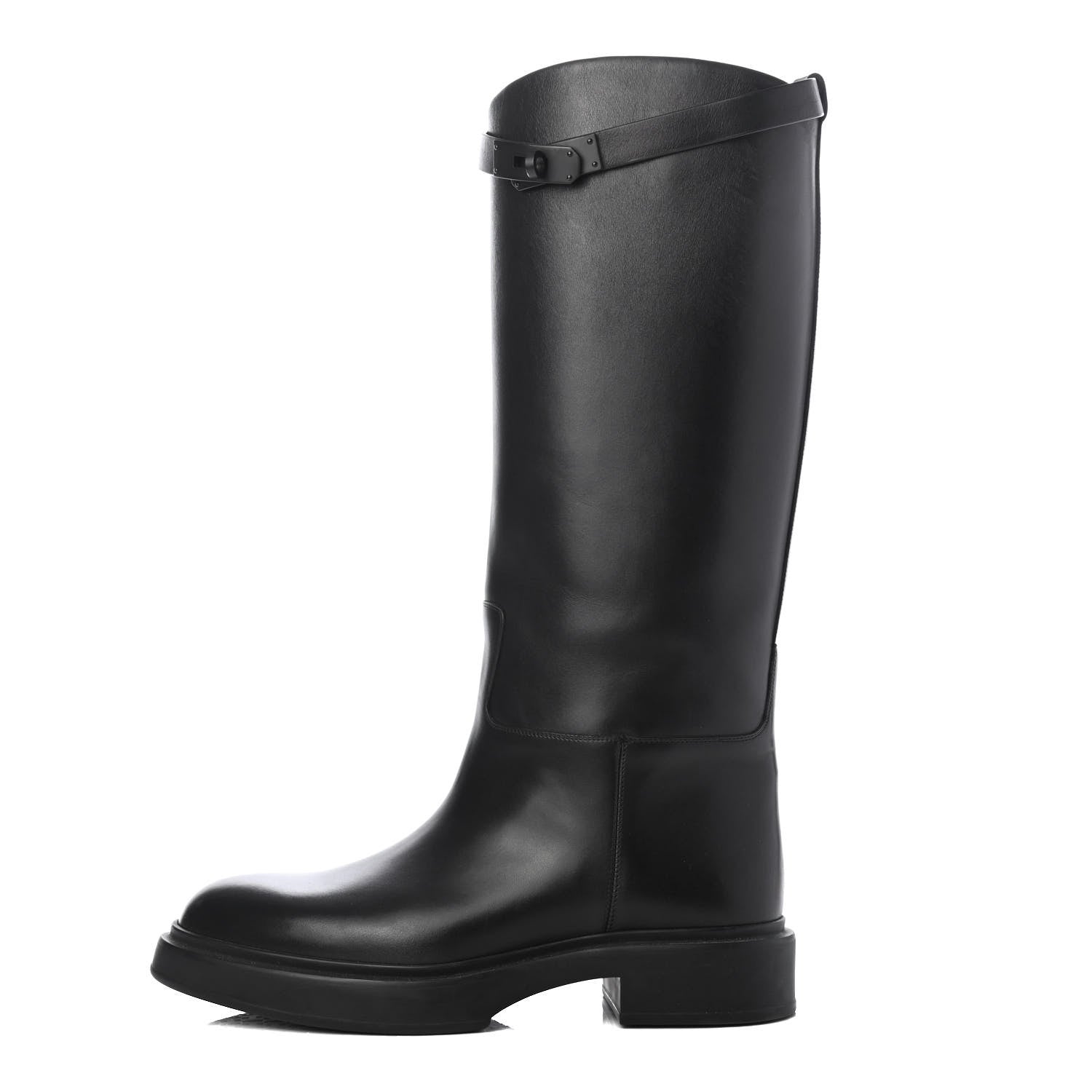 Hermes Calfskin Variation Monochromatic Boots 39.5 Black 1 of 8