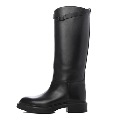 Hermes Calfskin Variation Monochromatic Boots 39.5 Black 1 of 8