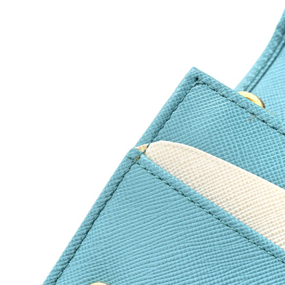 Prada Saffiano Metal Continental Flap Wallet Turchese 15 of 16