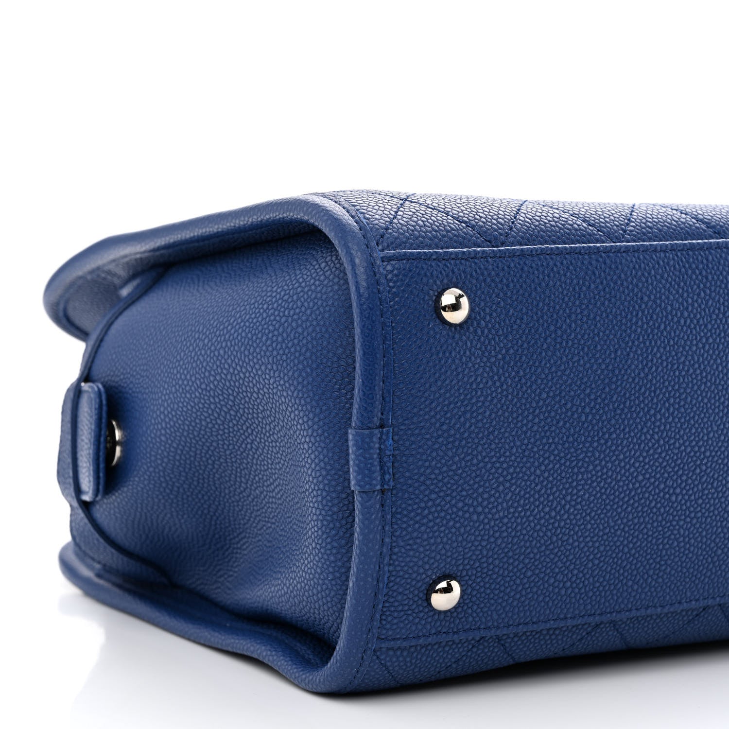 Chanel Caviar Stitched Shopping Tote Blue 9 of 10