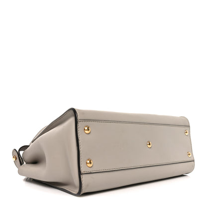 Fendi Vitello Seta Shiny Nappa Medium Peekaboo Iconic Satchel Grigio Polvere Bois de Rose 4 of 10