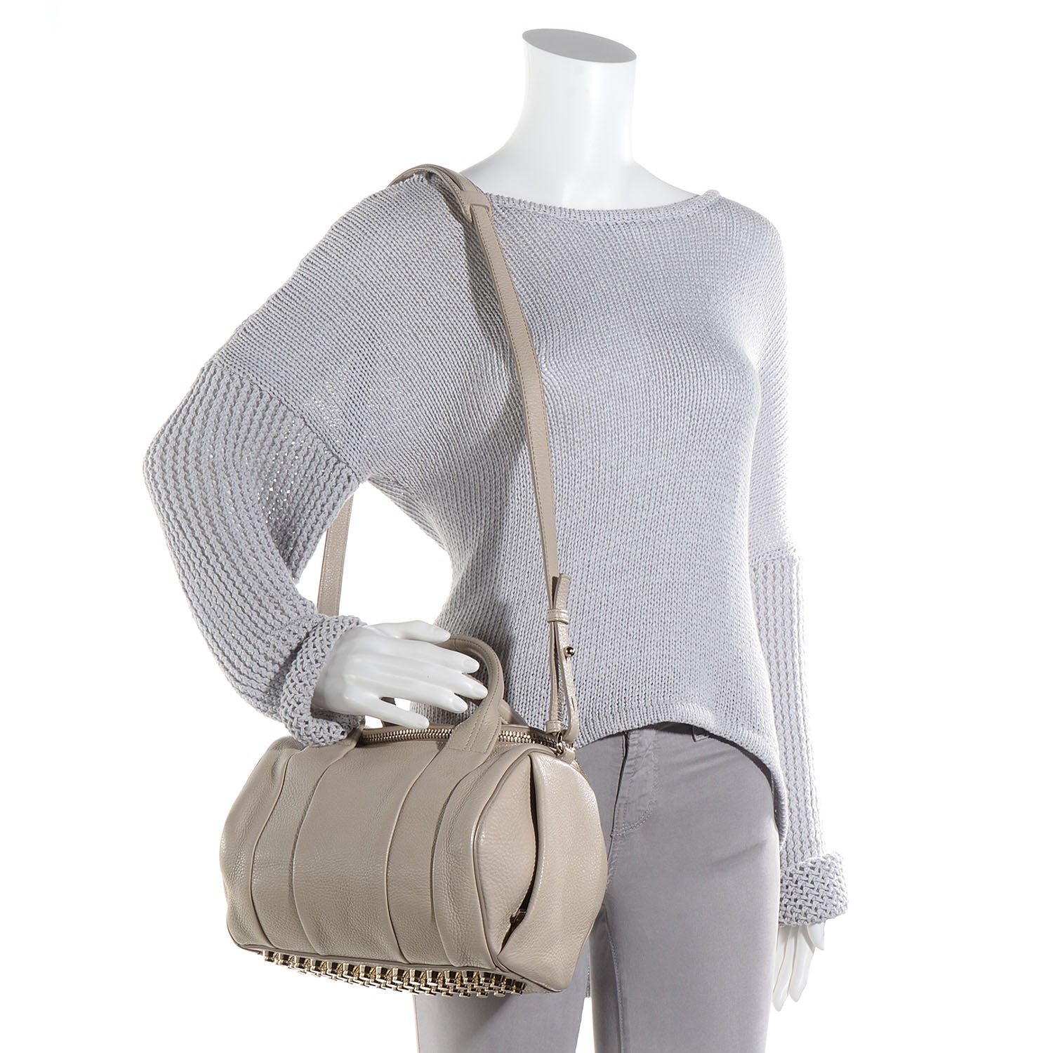 Alexander Wang Pebbled Leather Rockie Dune w Pale Gold Hardware 2 of 8