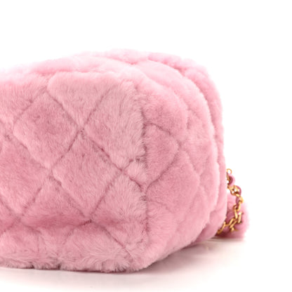 Chanel Shearling Lambskin Quilted Small CC Vanity Case Pink 10 of 10