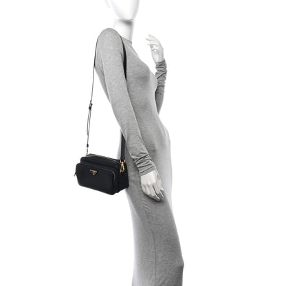 Prada Saffiano Lux Camera Case Crossbody Bag Black 2 of 15