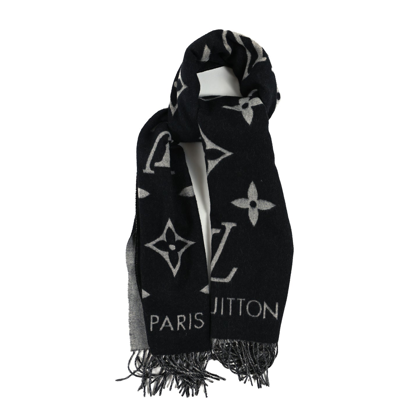 Cashmere Monogram Reykjavik Scarf Black