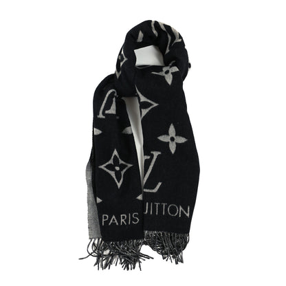 Louis Vuitton Cashmere Monogram Reykjavik Scarf Black 1 of 3
